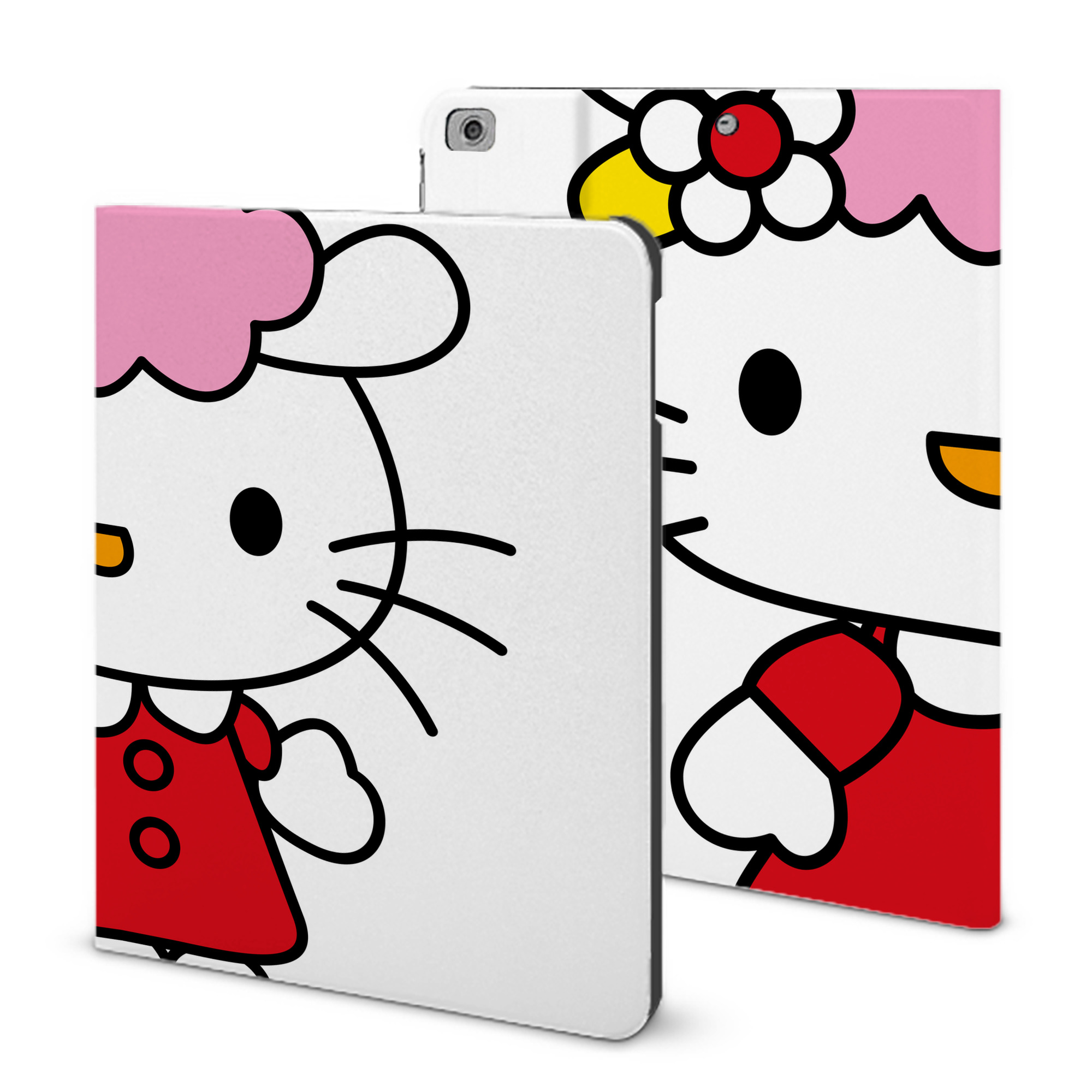 （画像用） Hello Kitty ハローキティ IPad ケース ブック型 PUレザー TPU 耐衝撃 軽量 薄型 ペン収納なし 全面保護 IPad 各モデル対応